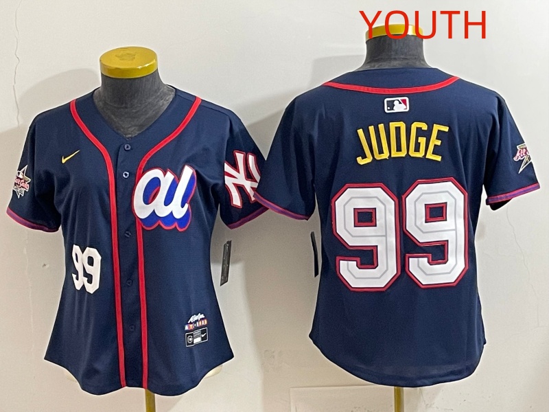 Youth 2025 New York Yankees 99 Judge dark Blue All star Nike MLB Jersey style 0017